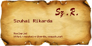 Szuhai Rikarda névjegykártya
